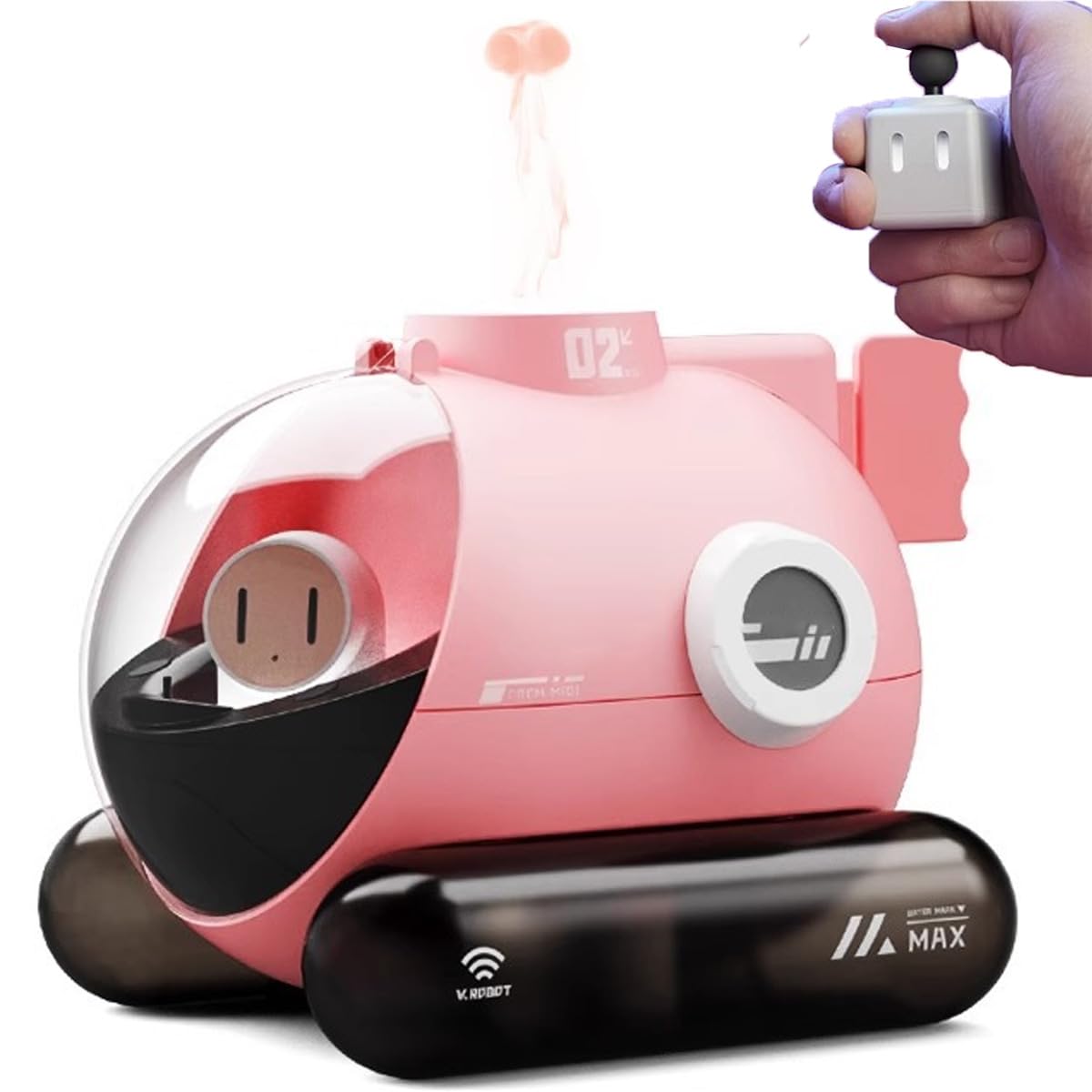 Humidificadores De 250 Ml para El Hogar, SIGA El Ritmo del Humidificador En Aerosol Musical, Humidificador Submarino De 5 W, Humidificador De Escritorio, con Control Remoto Y Luz Ambiental Pink