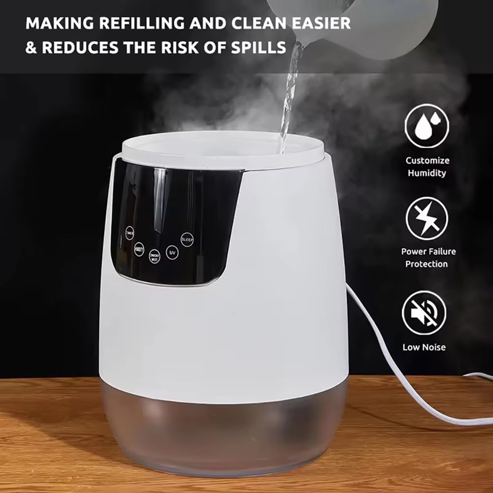 Humidificadores para Dormitorio, humidificador de Niebla fría de 4 L con 3 Niveles de Niebla Ajustables, Salida de Niebla de 280 ml, Temporizador de 8 Horas, Control Remoto, Modo de suspensión