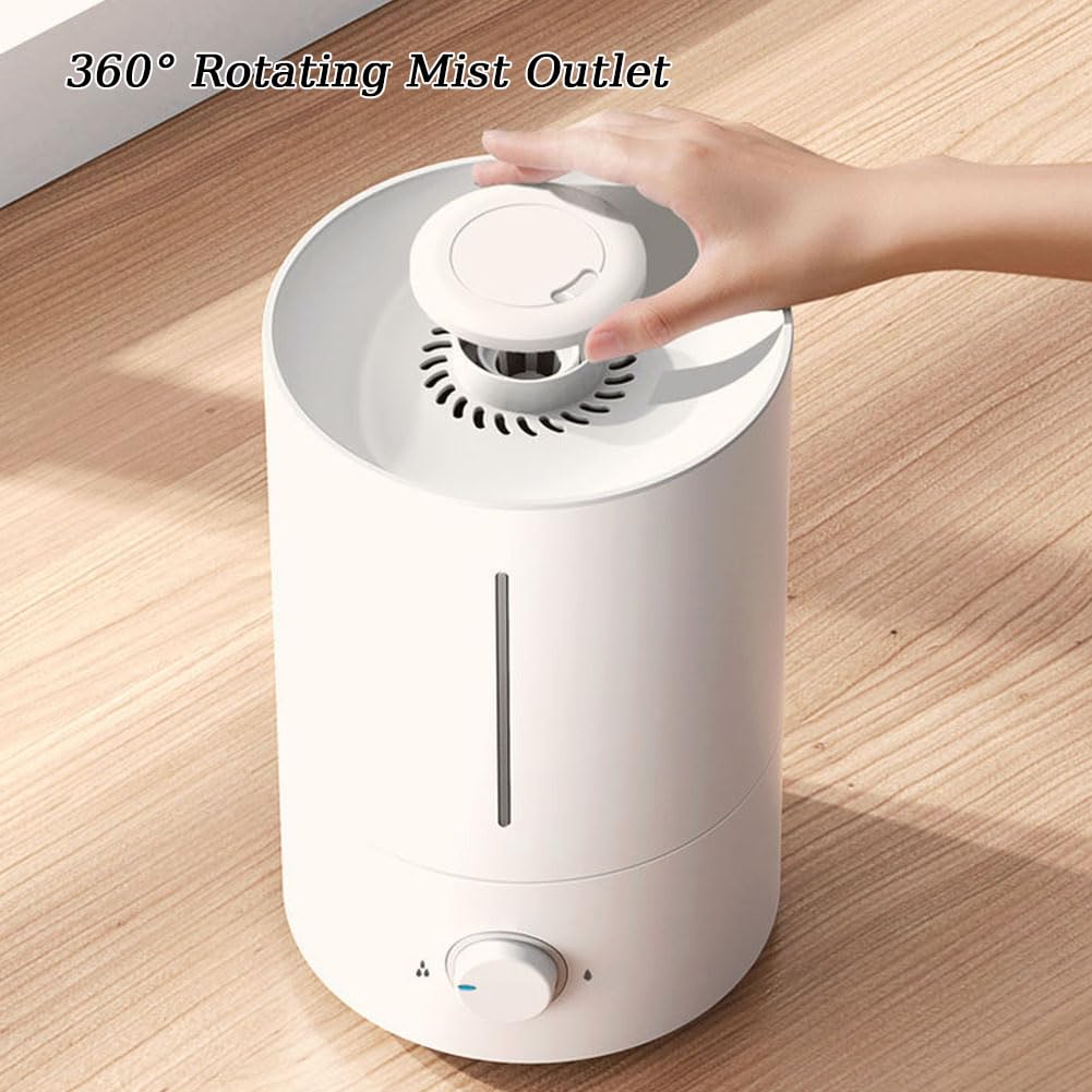 Humidificador para Dormitorio, humidificadores ultrasónicos de Niebla fría de 4 L con Velocidad de Niebla Grande de 300 ml/h, rotación de 360°, duración de 60 Horas, Apagado automático