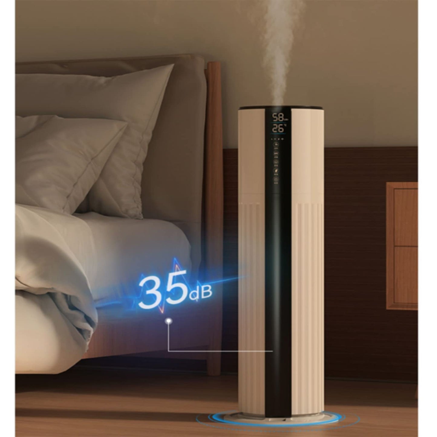 Humidificadores Humidificador Humidificador De 8 L Humidificador De Aire Humidificador Silencioso Ultrasónico con Caja De Aromaterapia, Humidificador Apagado Automático Sin Agua, para El Dormitorio