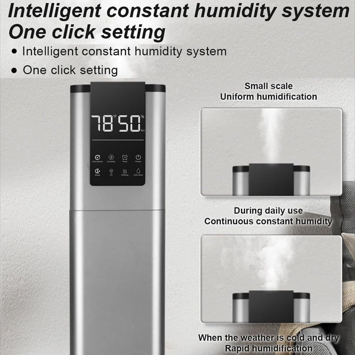 Humidificador De Llenado Superior De 13 L para Dormitorio, Tiempo De Funcionamiento De 60 Horas, con Bandeja De Aromaterapia, Salida De Niebla De 500 Ml/h Humidificación De Circulación De 360 °