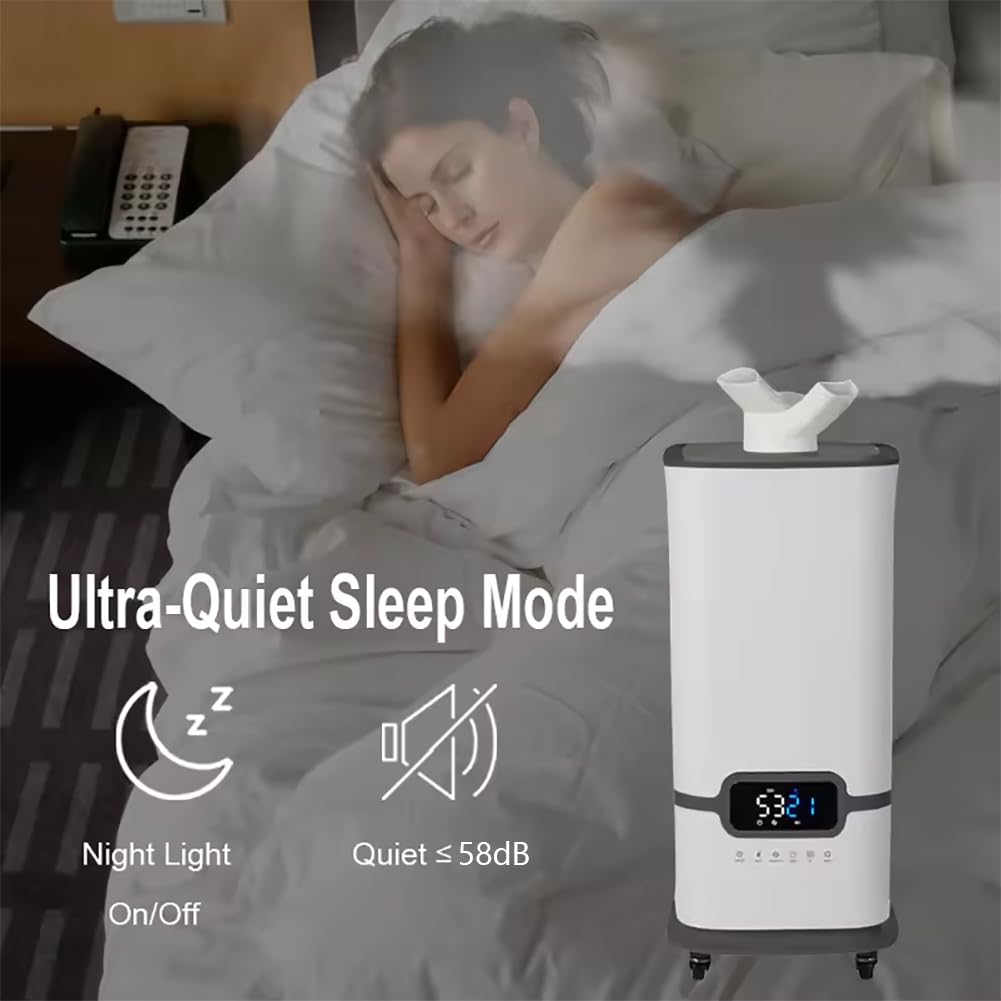 Humidificador Industrial, humidificador Grande Comercial de 16 l, humidificador para Toda la casa con Control Remoto y Temporizador, atomizadores de 3 núcleos, Humedad Personalizada, para área