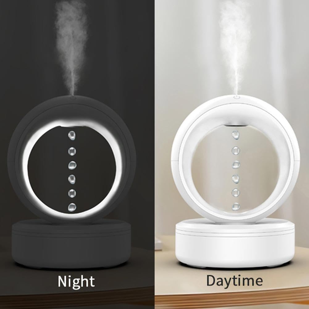 Humidificador antigravedad de gran capacidad de 680 ml con luz nocturna LED, difusor de aceite esencial 3 en 1 y humidificador de niebla fría, apagado automático, modo de 3 vías, perfecto para el