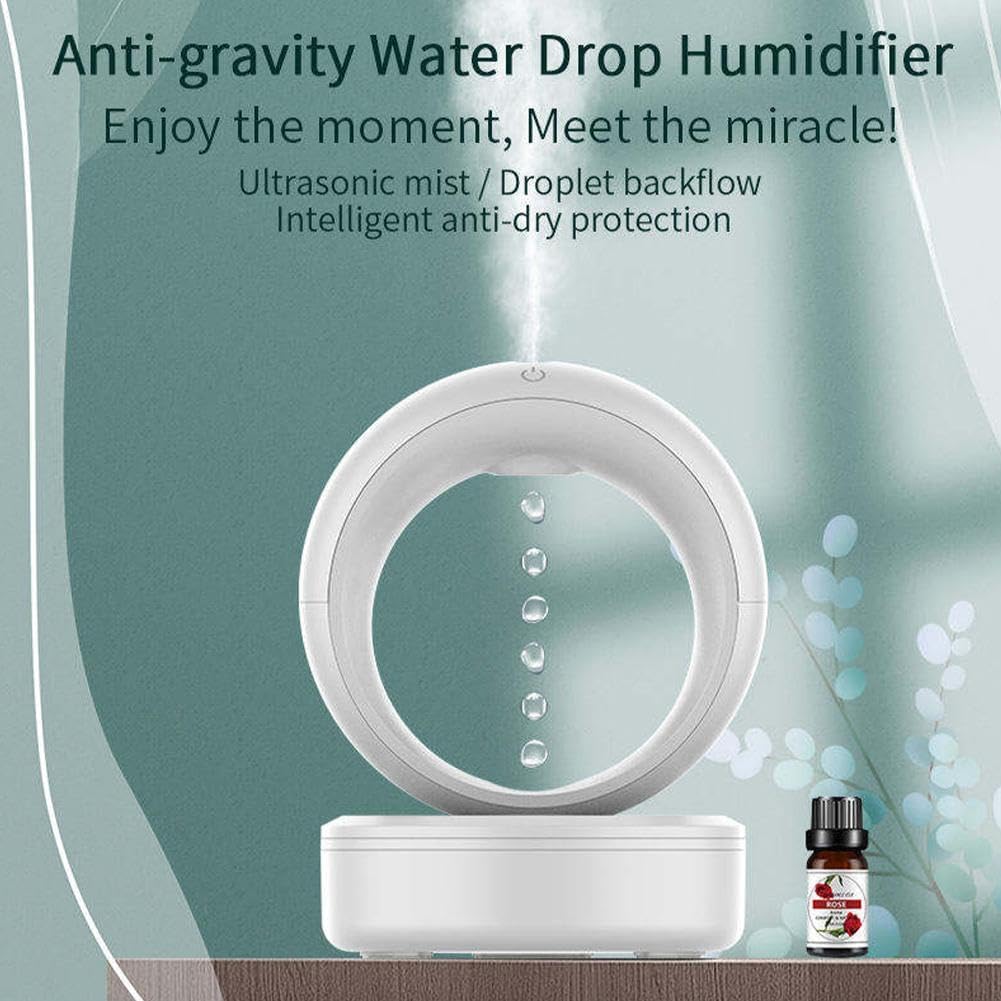 Humidificador antigravedad de gran capacidad de 680 ml con luz nocturna LED, difusor de aceite esencial 3 en 1 y humidificador de niebla fría, apagado automático, modo de 3 vías, perfecto para el