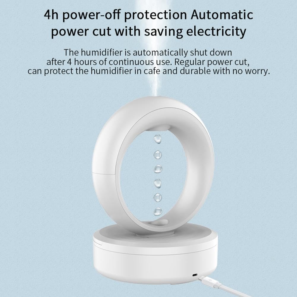 Humidificador antigravedad de gran capacidad de 680 ml con luz nocturna LED, difusor de aceite esencial 3 en 1 y humidificador de niebla fría, apagado automático, modo de 3 vías, perfecto para el