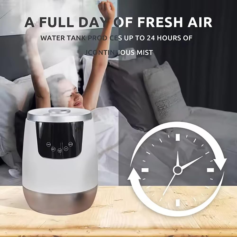 Humidificadores para Dormitorio, humidificador de Niebla fría de 4 L con 3 Niveles de Niebla Ajustables, Salida de Niebla de 280 ml, Temporizador de 8 Horas, Control Remoto, Modo de suspensión