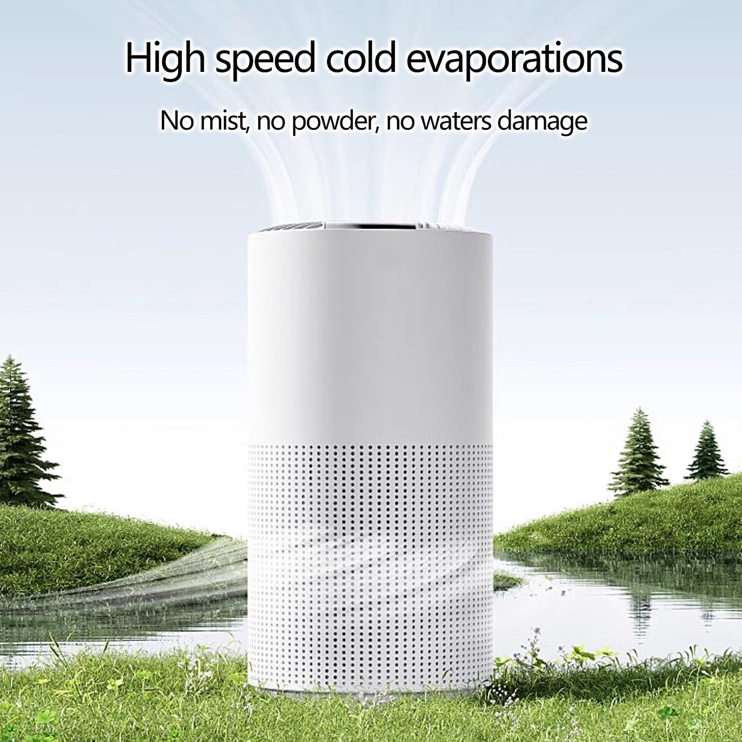 Humidificador de Aire 5L para Dormitorio, Duración de La Batería de 6.4H, 30.1dB Silencioso Humidificador Pequeño, 2 Velocidades Humidificador para 30-70㎡